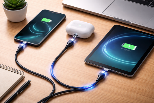Charging Essentials on a Clean Desk