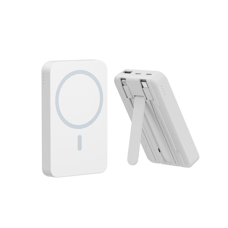 Magnetic Wireless Power Bank - 10000mAh w/ Built-in Cable