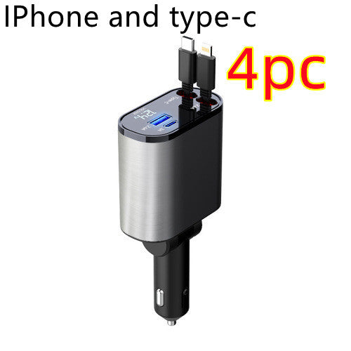 100W Metal Car Charger - Dual USB-C & USB Fast Charging