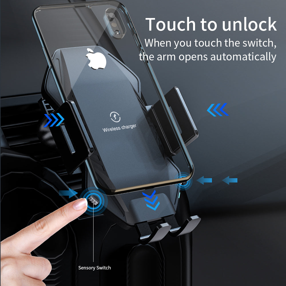 Auto-Sensing Wireless Car Charger - Fast Charging Mount