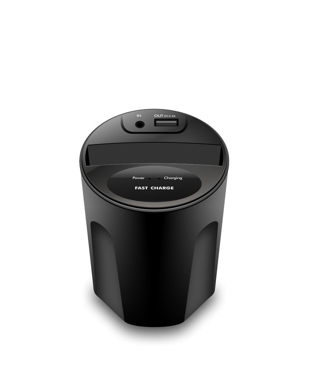 Premium 2-in-1 Wireless Car Charger Cup - 10W Fast Charging with USB Port