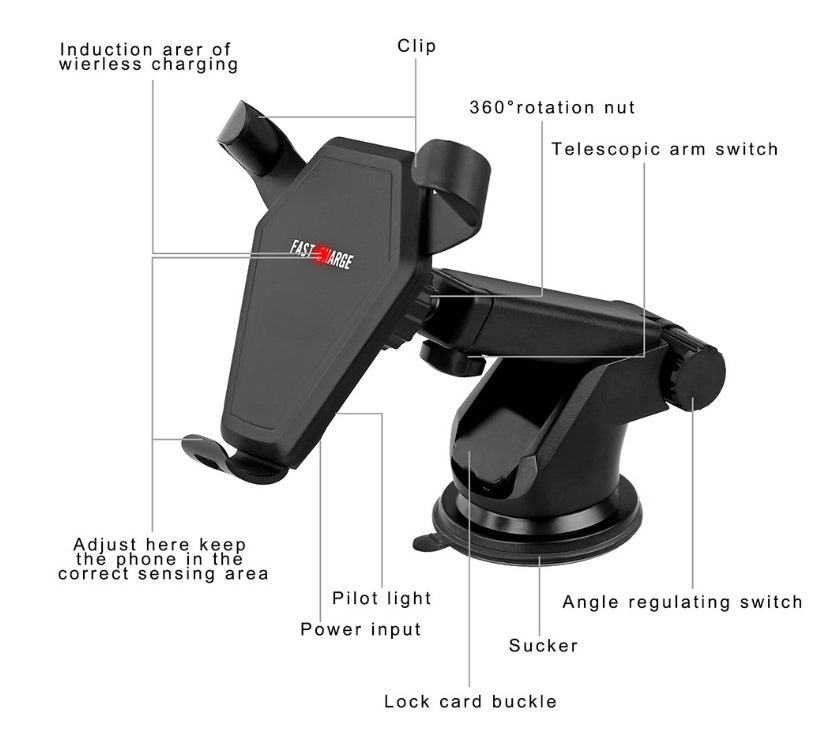 Wireless Car Charger - Fast Charging iPhone & Samsung
