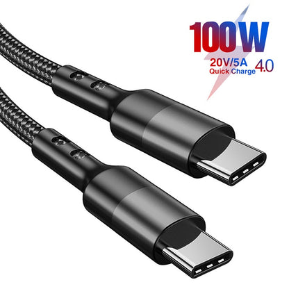 100W USB-C to USB-C Fast Charging Cable - 2m Braided PD