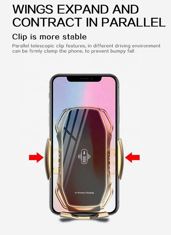 10W Wireless Car Charger - Fast Charging Auto-Clamp Mount