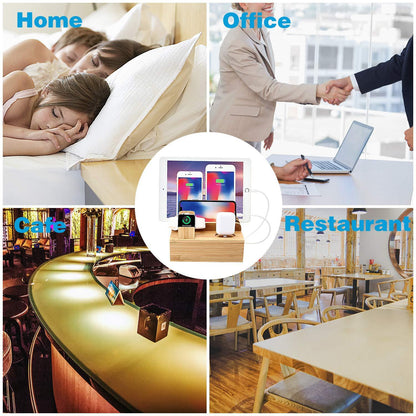 Bamboo Mobile Phone Charging Stand - Eco-Friendly Desk Organizer