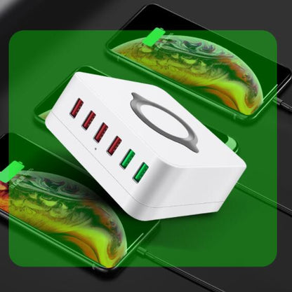 65W Multi-Port USB Wireless Charger - Fast Charging Station