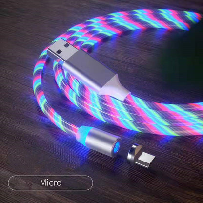 3-in-1 Magnetic LED Charging Cable - USB-C, Lightning, Micro USB