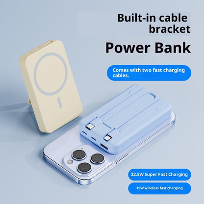Magnetic Wireless Power Bank - 10000mAh w/ Built-in Cable