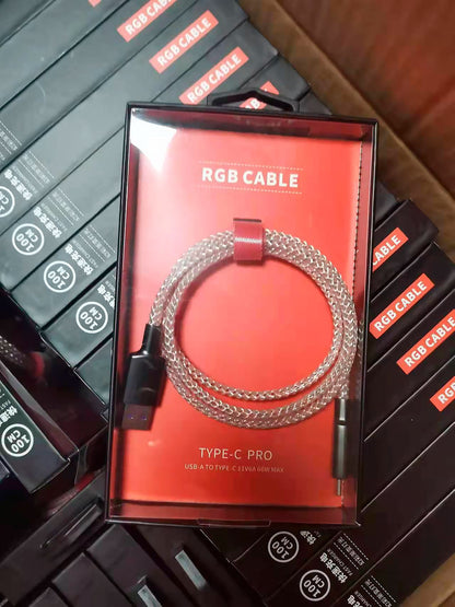 RGB Gaming Charging Cable - Fast Data Transfer for Streaming & Content Creation