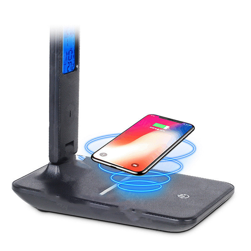 Wireless Charging LED Desk Lamp with USB Ports & Storage