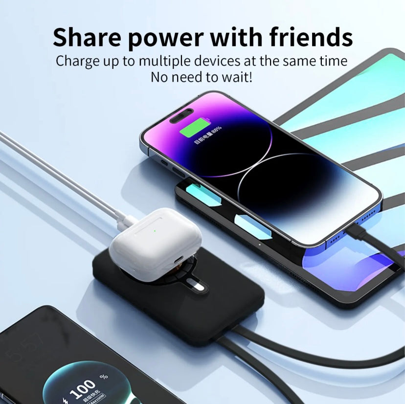 Magnetic 10,000mAh Power Bank for iPhone — Fast Wireless + USB-C PD + LED Display
