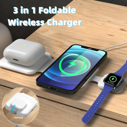 3-in-1 Magnetic Wireless Charger - Foldable Multi-Device
