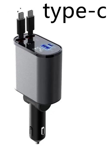 100W Metal Car Charger - Dual USB-C & USB Fast Charging