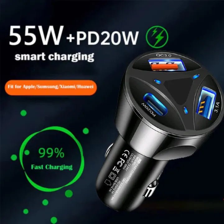Dual USB Car Charger - Quick Charge 3.0 for iPhone & Android