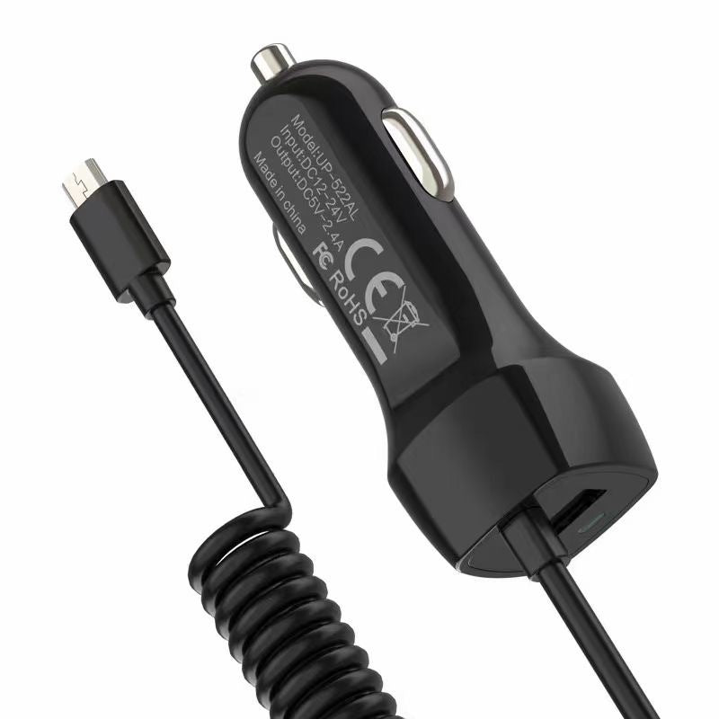USB Car Charger with Cable - Fast Charging