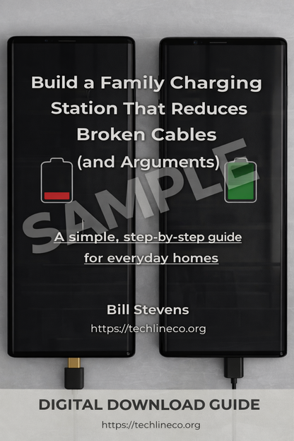 Family Charging Station Guide - Organize Cables & Reduce Damage | Digital PDF