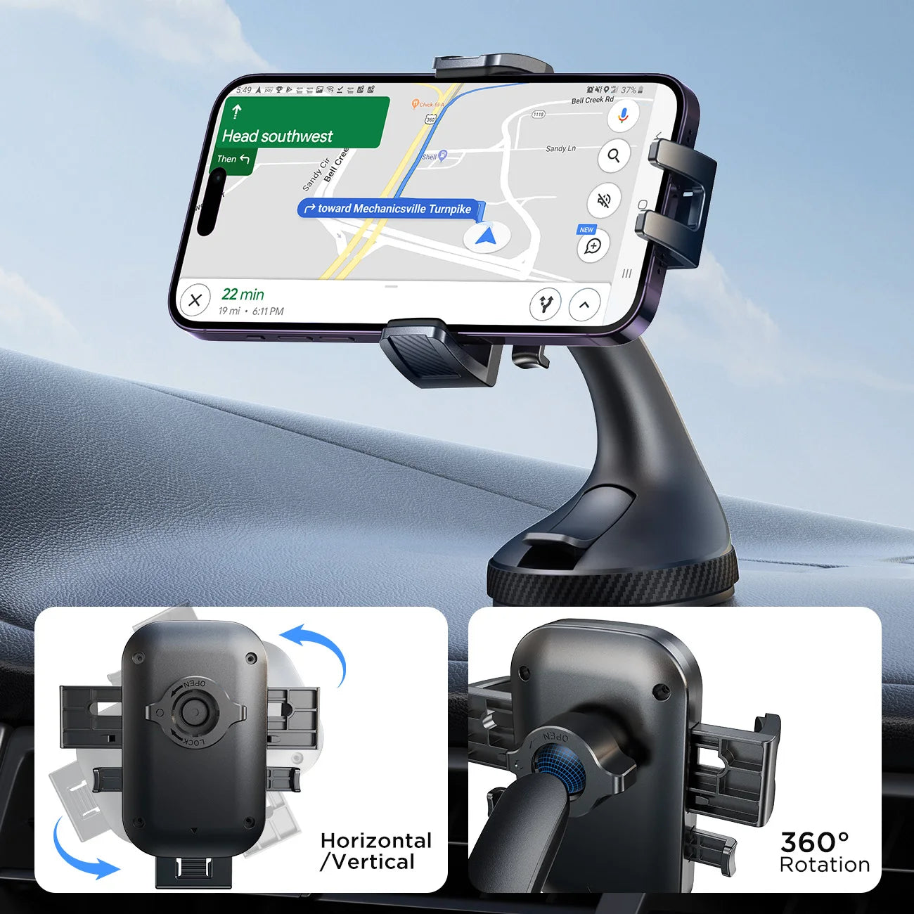 Joyroom Car Phone Mount - Strong Suction Dashboard & Windshield Holder