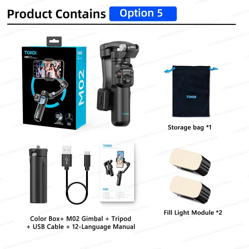 3-Axis Gimbal Stabilizer for iPhone & Android - Handheld Phone Holder with Tripod