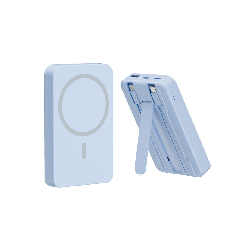 Magnetic Wireless Power Bank - 10000mAh w/ Built-in Cable