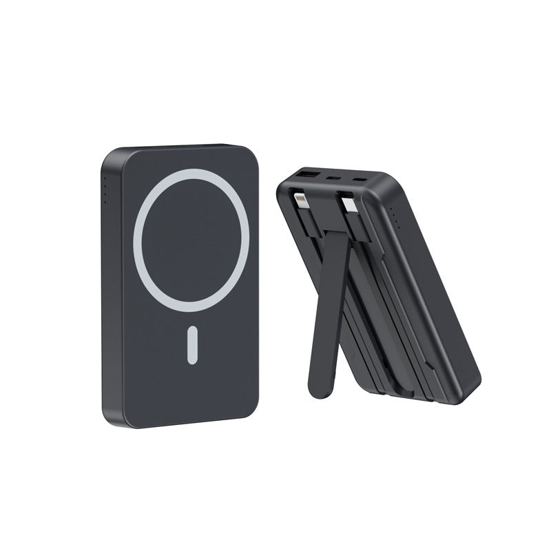 Magnetic Wireless Power Bank - 10000mAh w/ Built-in Cable