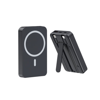 Magnetic Wireless Power Bank - 10000mAh w/ Built-in Cable