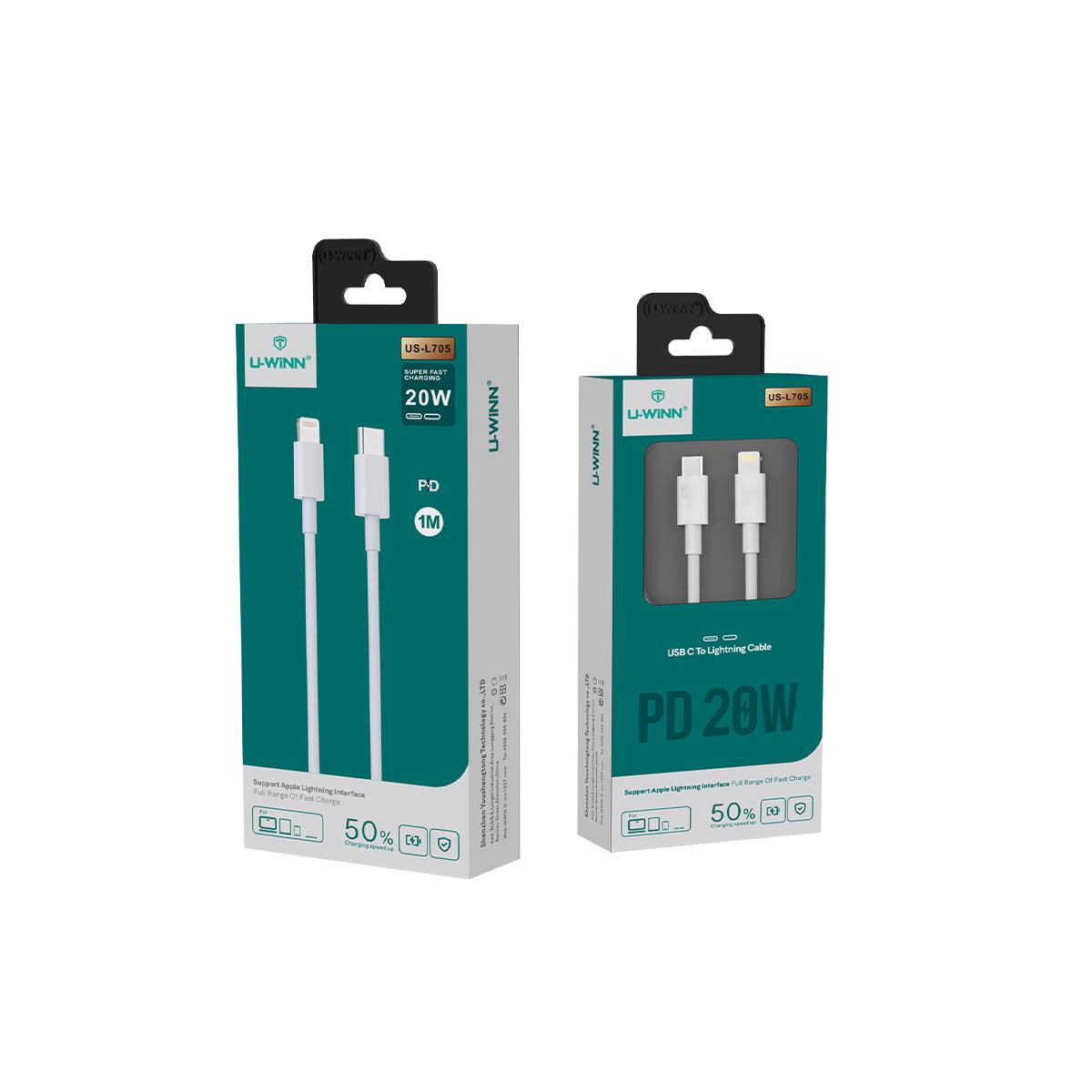 UWINN 20W USB-C to Lightning Cable - 1M White