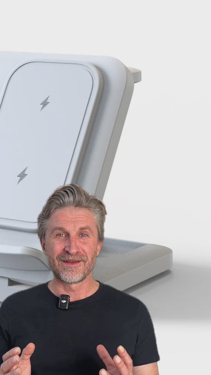 5-in-1 Wireless Charging Station with LED Alarm Clock - 15W Fast Charge Dock